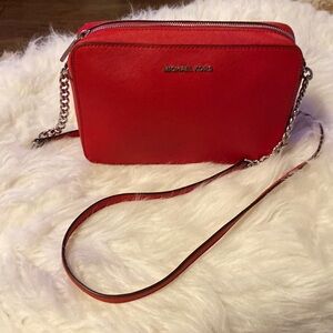 Michael Kors, red purse, excellent used condition